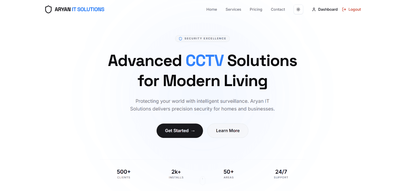 Light mode preview image for Aryan IT Solutions